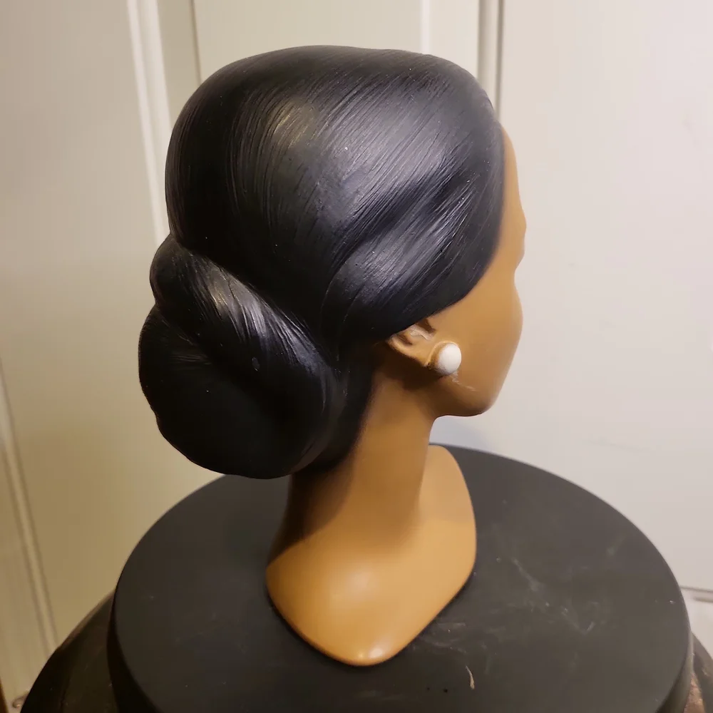 Mid Century Modern Chalkware Woman's Head Bust Made in Denmark 8.25